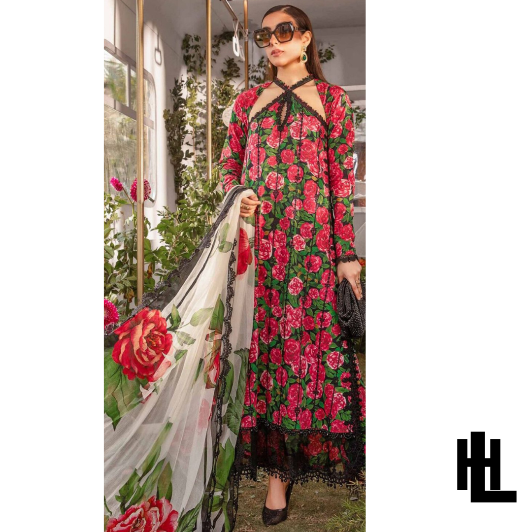 MARIA B VOLUME DIGITAL PRINT ALL OVER 3PC LAWN 9088