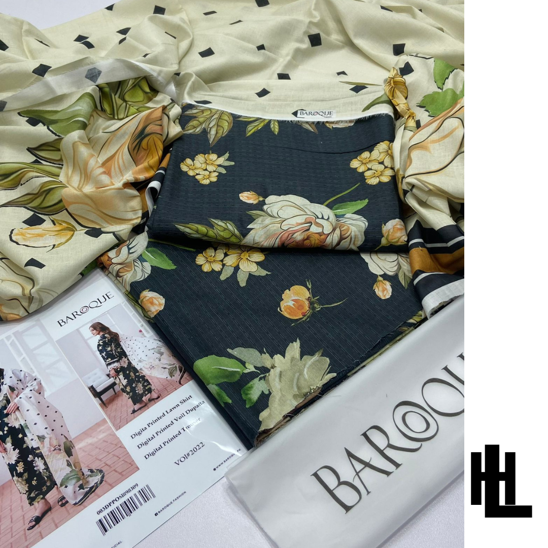 BAROQUE 3PCS DIGITAL PRINT LAWN