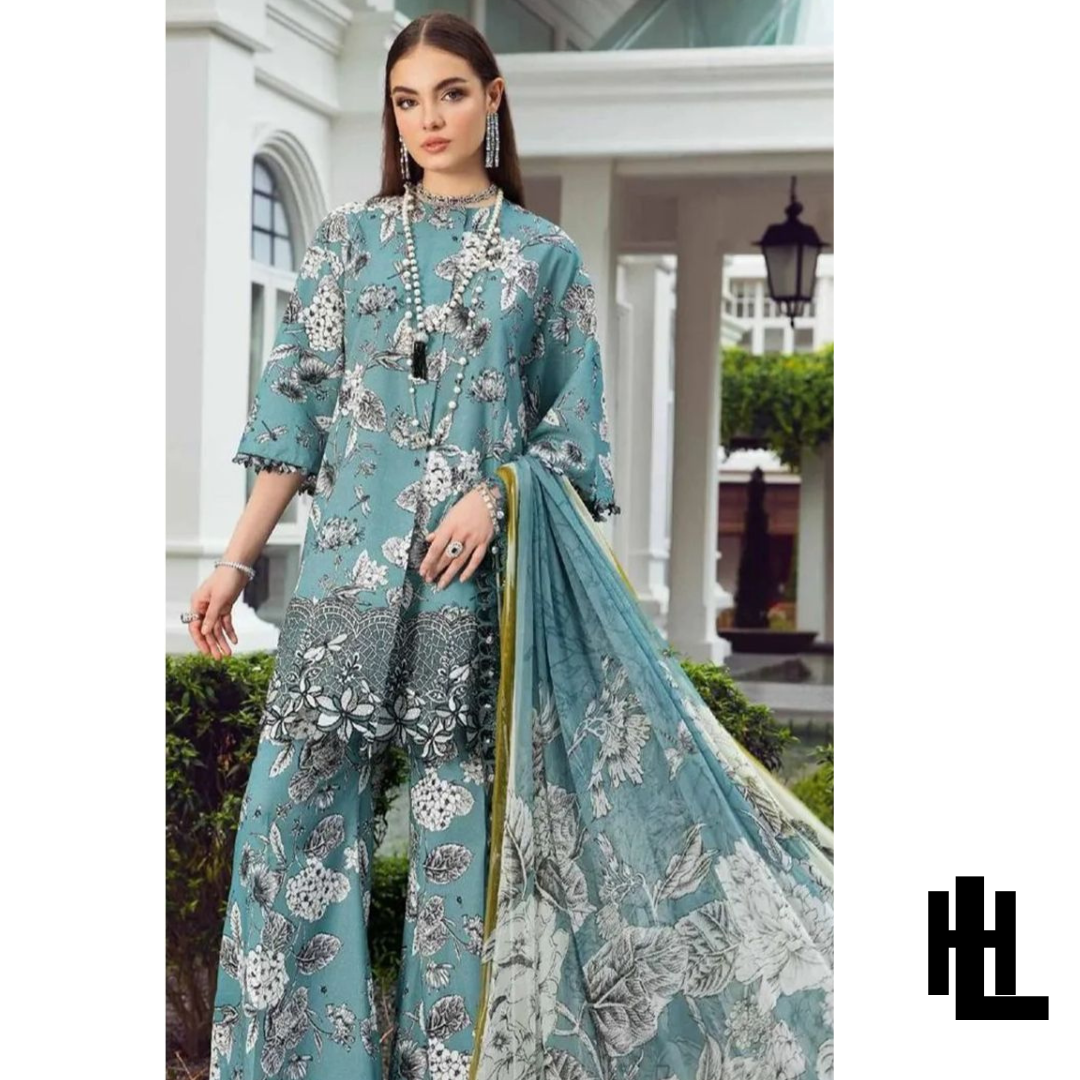 MARIA B VOLUME DIGITAL PRINT ALL OVER 3PC LAWN 9088