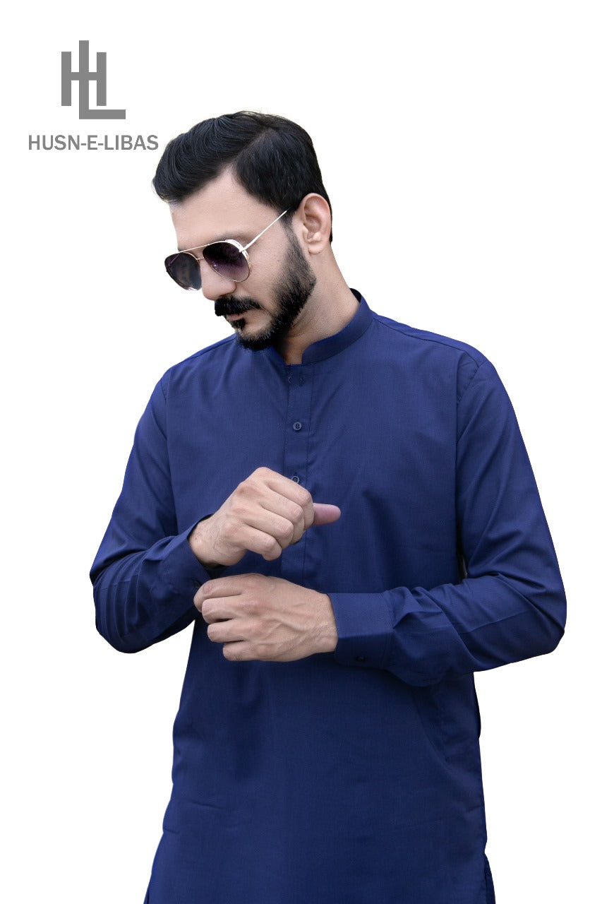 NAVY BLUE WASH&WEAR SHALWAR KAMEEZ