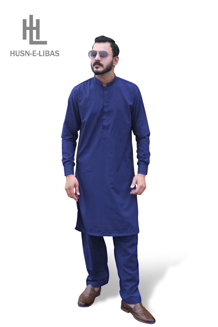 NAVY BLUE WASH&WEAR SHALWAR KAMEEZ