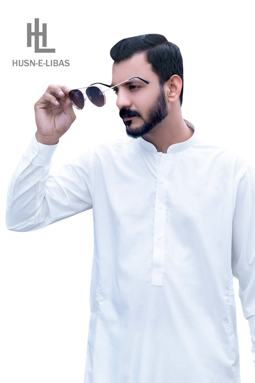 MILKY WHITE WASH&WEAR SHALWAR KAMEEZ