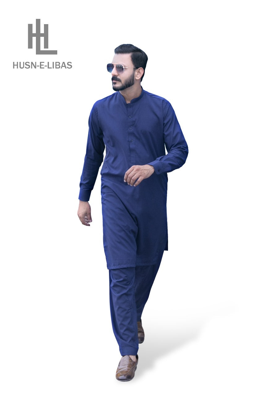 NAVY BLUE WASH&WEAR SHALWAR KAMEEZ