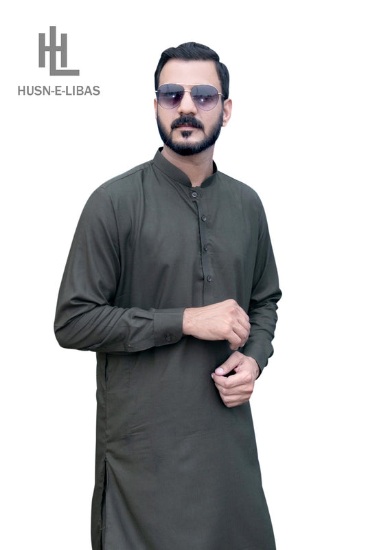 DARK GREEN WASH&WEAR SHALWAR KAMEEZ