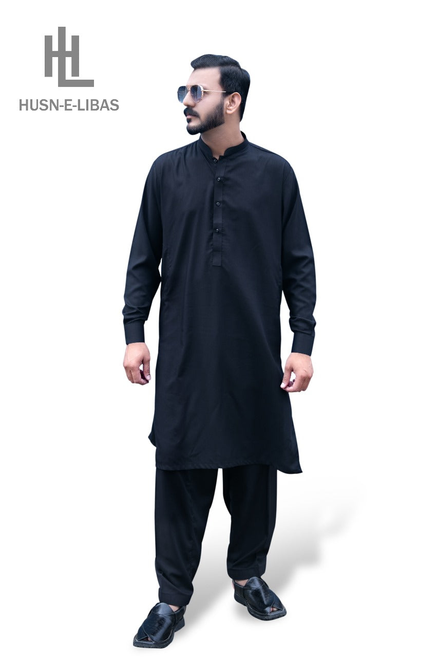 BLACK WASH&WEAR SHALWAR KAMEEZ