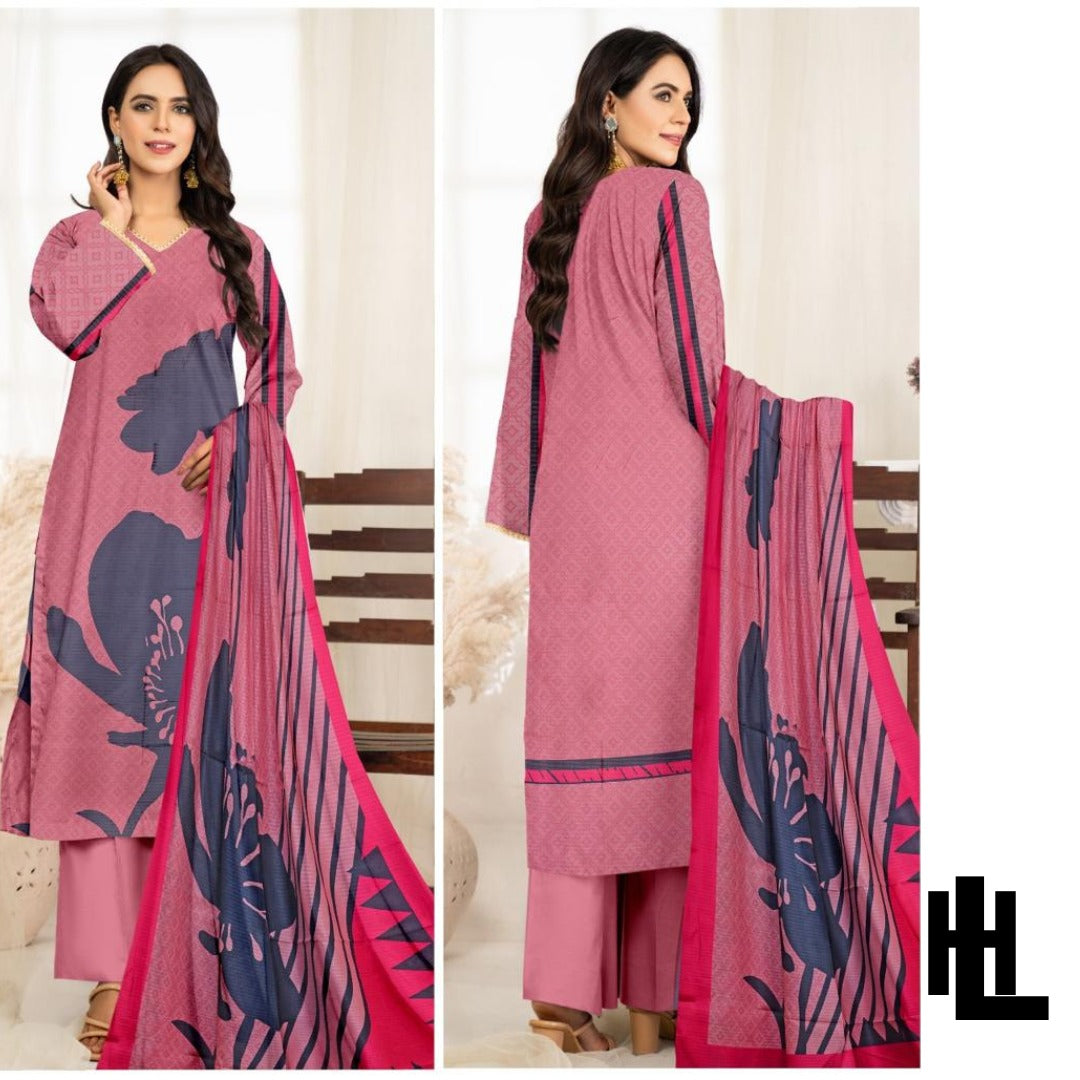 al KARAM STUDIO 3PCS Printed Lawn Suit With Lawn Dupatta